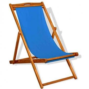 Silla en madera de teca 56x105x96 cm Azul