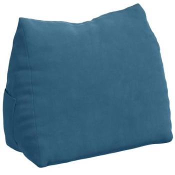 Coussin de dos bleu en velours côtelé 45 cm