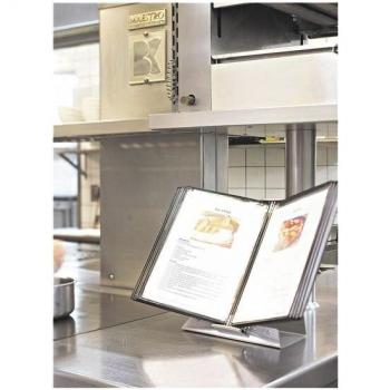 Leggio da Tavolo Sterifold con 10 Tasche Inox e Perni di Acciaio