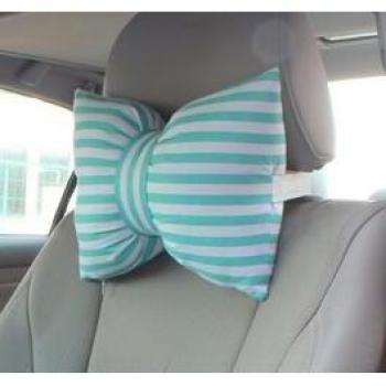 Almohada de reposacabezas con lazo a rayas para coche