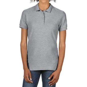 Gildan Women's Double Pique Soft Touch Polo Shirt L Grey