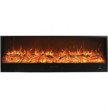 Camineto Eléctrico Sined Amiata 180 cm, empotrable o independiente, potencia 750-1500W, efecto llama LED regulable en 6 intensidades, mando manual y a