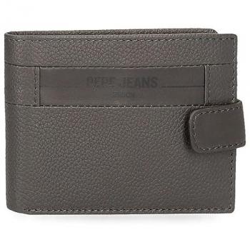 Cartera unisex Pepe Jeans Checkbox Gris con cierre de clic