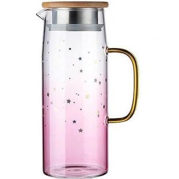Glass Jug for Tea and Juice with Bamboo Lid