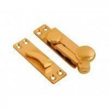 Sliding ARM Type Catch Polished Brass + Screws (Pack of 10)