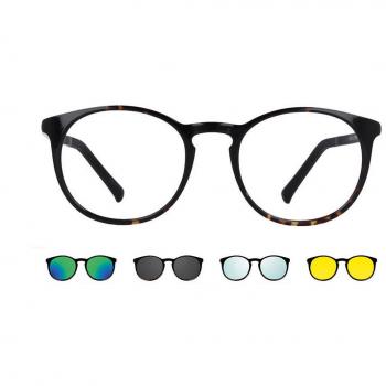 Oval Clip-On de Plástico en Tortoiseshell para Armazones para Hombre