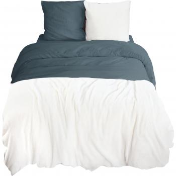 Set pat in microfibra e sherpa 260x240 cm blu
