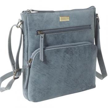 Mid Blue Agatha Real Leather Crossbody by Assots