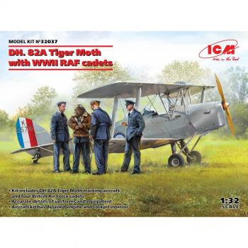 Maquette DH. 82A Tiger Moth avec figurines de la RAF