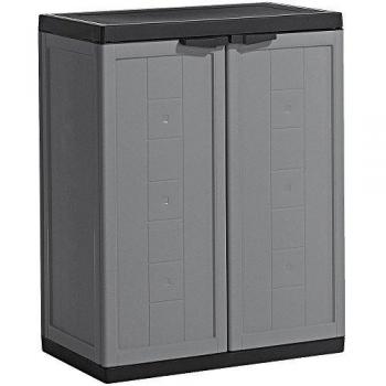 Jolly Kunststoffschrank, niedrig, 1 Stück, dunkelgrau/schwarz