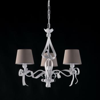 Lampadario Shabby Chic Lucy Bianco 3 Luci E14