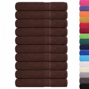 VidaXL Premium Sauna Towels 10 pcs Brown 80x200 cm 360 gsm 100% Cotton