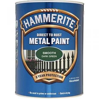 5 Liter Hammerite Direct to Rust Metal Paint in Smooth Dark Green