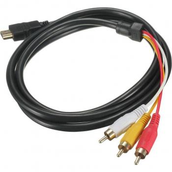 1.5M Gold Plated HDMI to 3 RCA AV Cable 5 Feet 1080P