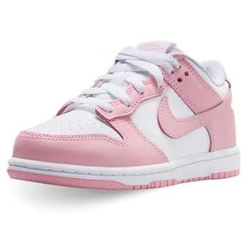 Nike Dunk Low Kids Sneakers – Soft Pink & White, Size 28 (FB9108-125)