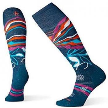 Smartwool Women's Ski Socks PhD Ski Medium Pattern – Deep Marlin, Size S, SW003992C511