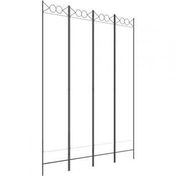 Divisorio a 4 Pannelli Bianco 160x220 cm in Tessuto