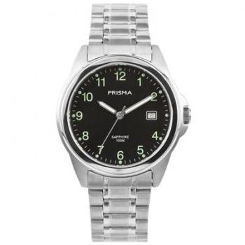 Prisma Herenhorloge P.1853 Zilver met Cubic Zirconia