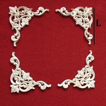 Unpainted Floral Corner Appliques