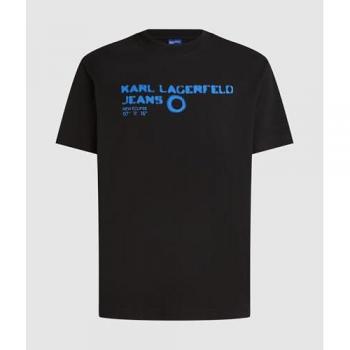 Karl Lagerfeld A4M17022 Black Short Sleeve T-Shirt with Eclipse Logo – Size S