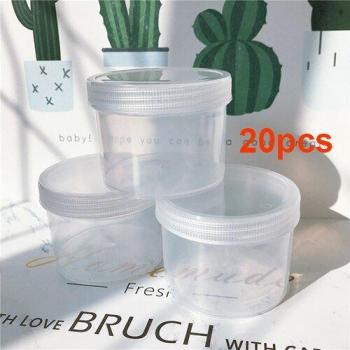 200ml Clear Plastic Slime Containers Set of 20