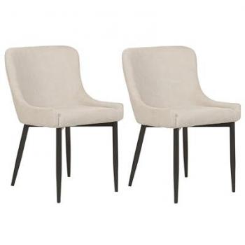 Lot 2 chaises de banquet Everly, tissu beige lumineux