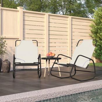 Tumbona Exterior Acero Crema VidaXL