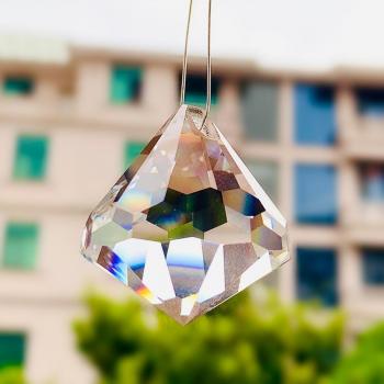 35mm Clear Ice Rock Diamond Crystal Prism Suncatcher