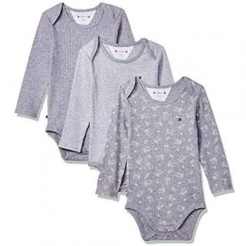 Tommy Hilfiger Coffret de Bodies Bébé 3 pièces, Gris (Multi03/Grey Heather BC-04 903), 62 Bébé garçon