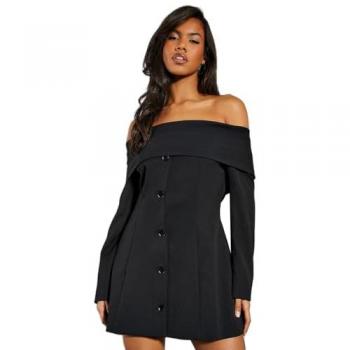 Bardot Blazer Mini Dress in Black