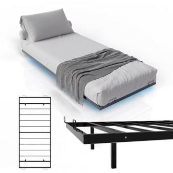 Metallbett Palamos von Juskys, 90x200 cm, mit Lattenrost und LED