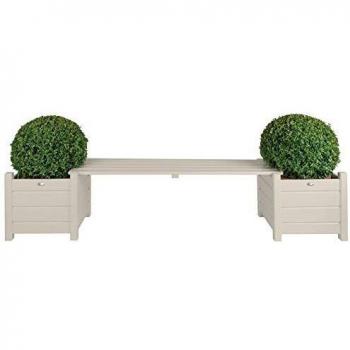 Esschert Design Plantadores con Banco Puente Blanco CF33W