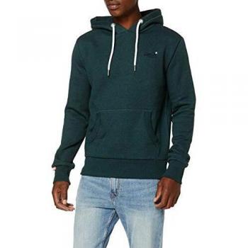 Superdry Felpa con Cappuccio, Grigio (Trekker Teal Marl Y6E)