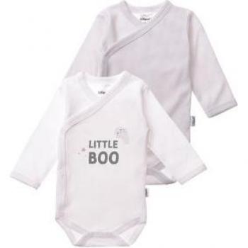 Wickelbodys Little Boo in Grau und Weiß