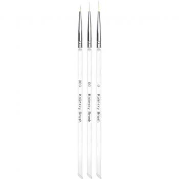 Set de pinceaux pour dessin sur ongles, 3 pièces