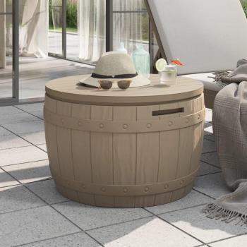 in-1 Patio Storage Box Light Brown Polypropylene