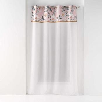 Rideau Voilage à Œillets Rose 140x240cm