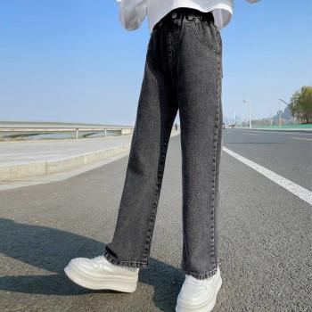 Pantalons en denim élastique pour filles, style décontracté, taille haute, 5-14 ans