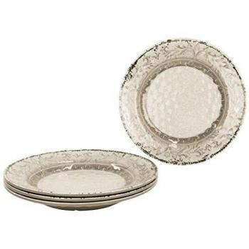 Gimex 4-teiliges Suppenteller-Set Stone Line Sand