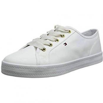 Tommy Hilfiger Scarpe da Ginnastica Basse Donna, Essential Nautical Sneaker, Bianco