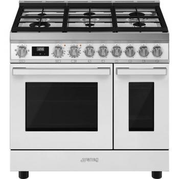 Dual‑Fuel 90cm Portofino Range, White – Smeg