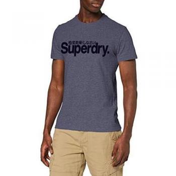 T-shirt Superdry, faux suède, Bleu (Princedom Blue Marl BCY)