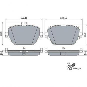 BOSCH Remblokken Set Achter 0 986 424 858