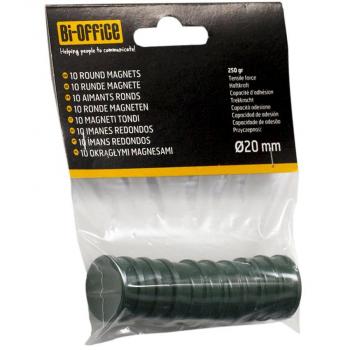 Bi-Office Round Magnets 20mm Green (Pack 10)