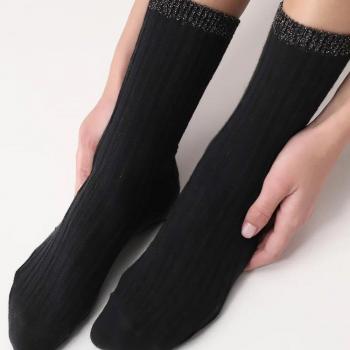 Calzino corto oroblu jasmine nero donna