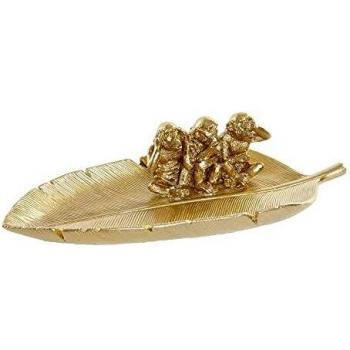DKD Home Decor Couchtisch Tropen Gold Harz Affen (27,7 x 13,4 x 6,5 cm)