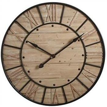 Horloge murale en bois et métal style industriel