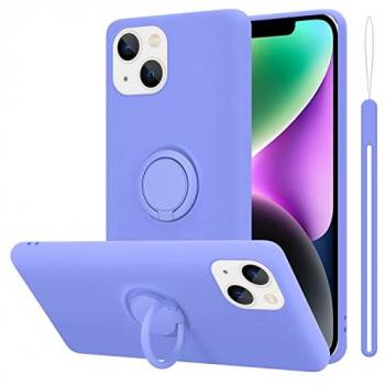 Coque de Protection Violet Clair pour iPhone 14 avec Anneau