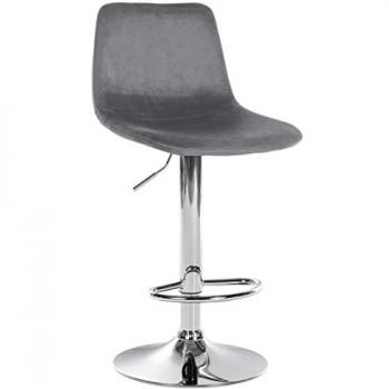 Grigio Scuro Sgabello Divo con Dettaglio Cromo