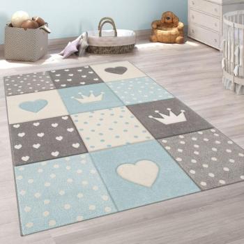 Tapis Enfant Carreaux Pastel Ø 120 cm